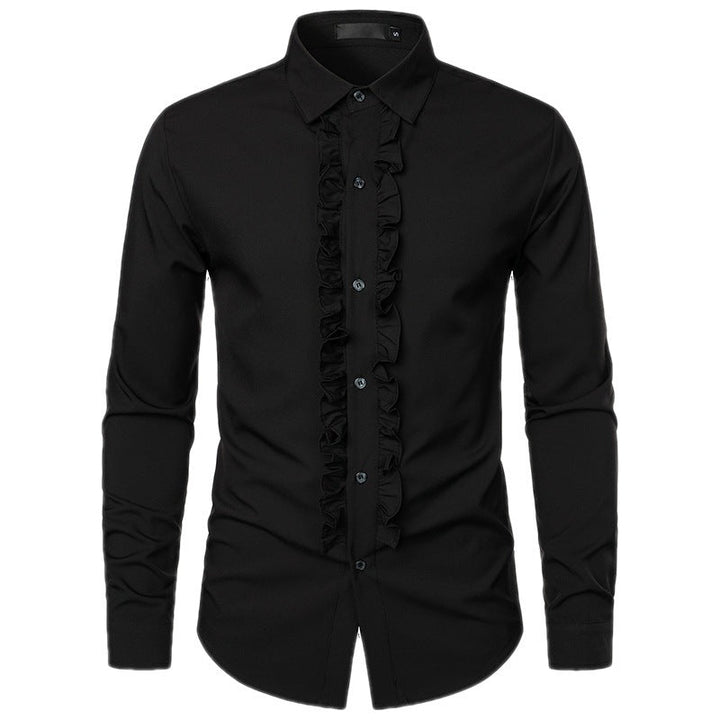 Herren Elegantes Hemd mit Rüschendetails Drune
