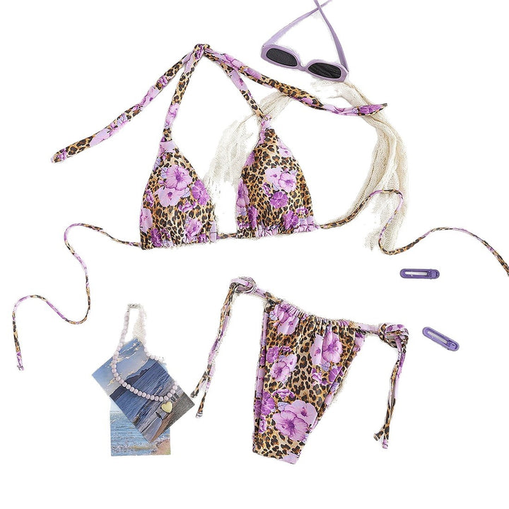 Damen Triangel-Bikini-Set mit raffiniertem Häkeloberteil Drune
