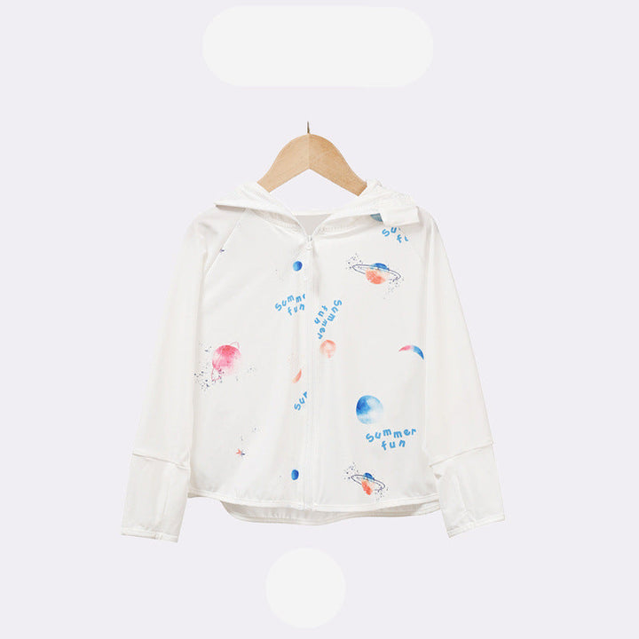 Kinder UV-Schutzjacke mit Kapuze und leichten atmungsaktiven Eigenschaften Drune