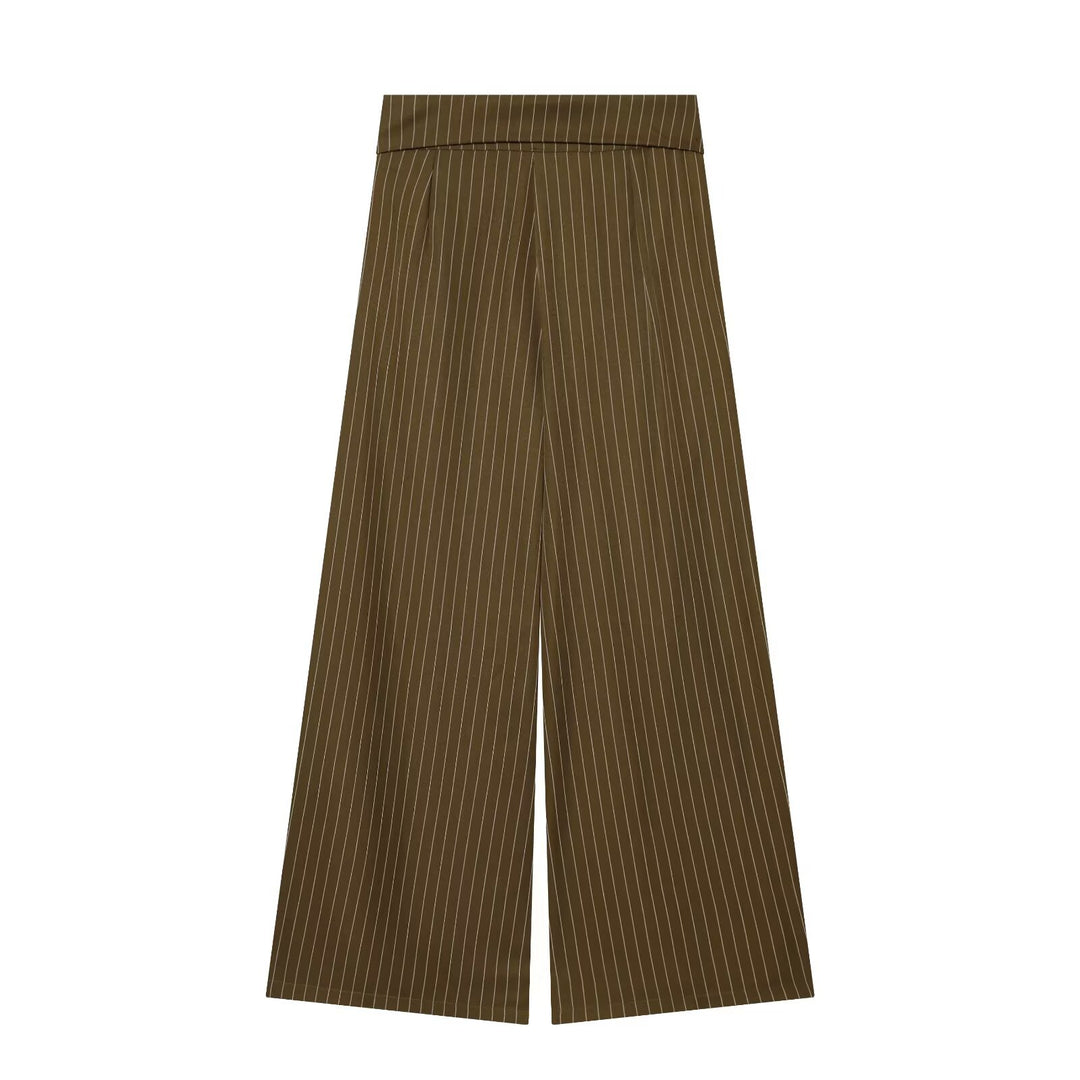 Damen Weite Highwaist-Palazzohose mit Wickel-Front und Taillenschnürung Drune