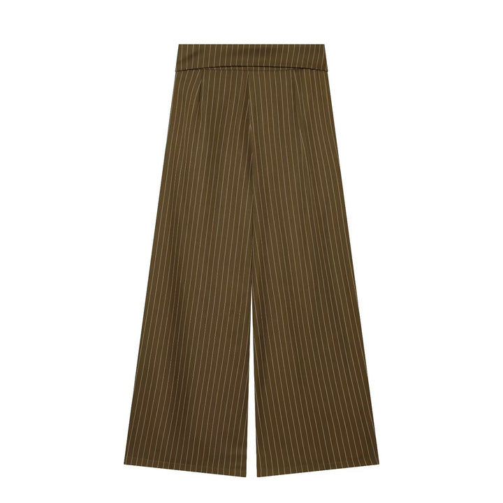 Damen Weite Highwaist-Palazzohose mit Wickel-Front und Taillenschnürung Drune