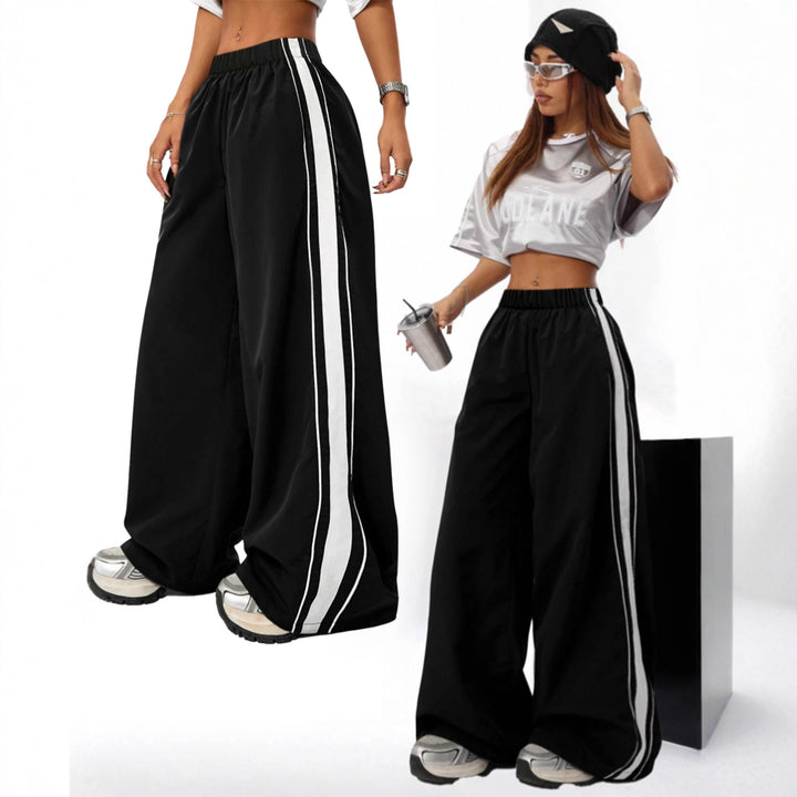 Damen weite Sporthose mit seitlichen Kontraststreifen Drune