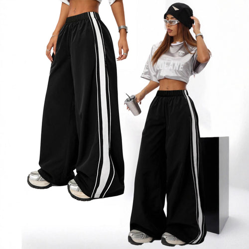 Damen weite Sporthose mit seitlichen Kontraststreifen Drune