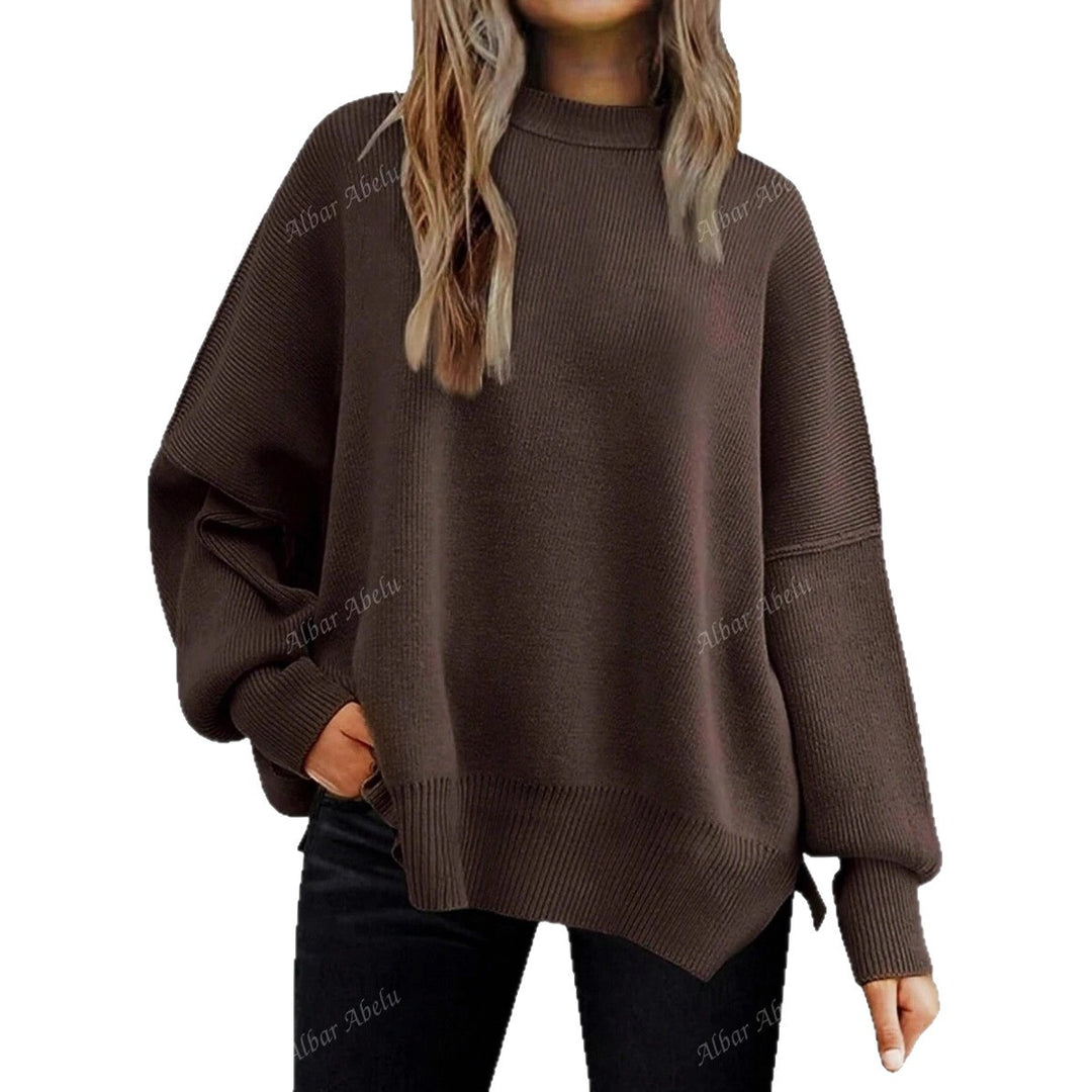 Damen Lässiger Oversized Pullover mit strukturiertem Muster Drune