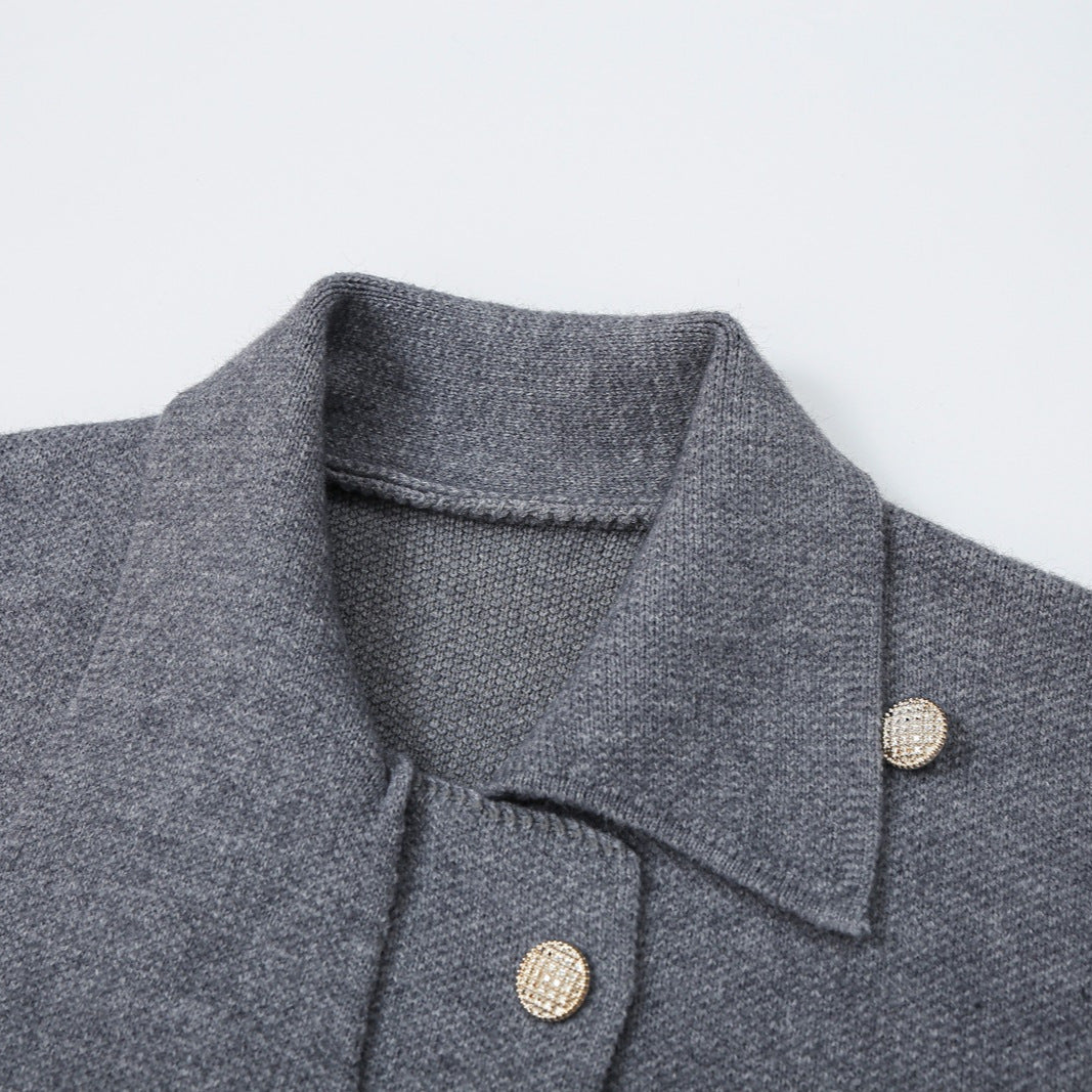 Damen Kurzer Blouson‑Mantel im Cocoon‑Schnitt mit asymmetrischem Schalkragen und Taillengürtel Drune