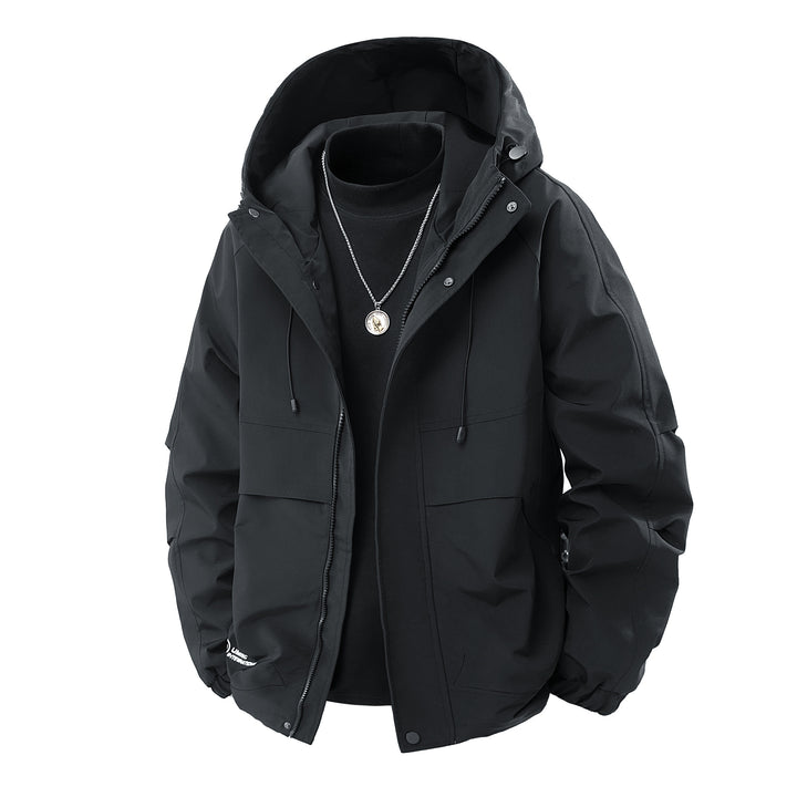 Herren Technische Kapuzen-Outdoorjacke mit Utility-Taschen und winddichter Membran Drune