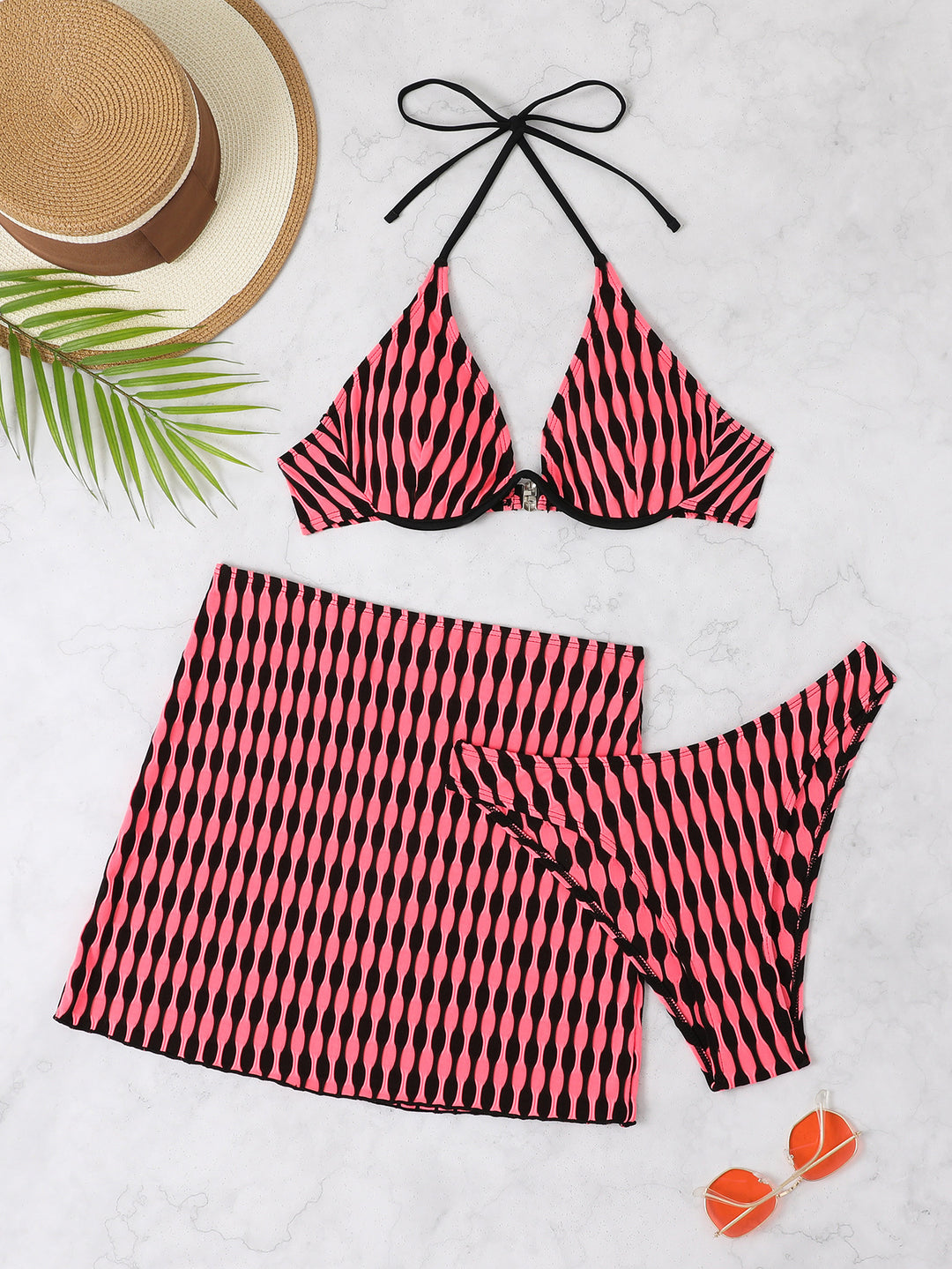 Damen Triangel-Bikini mit stylischem Wickelrock Drune