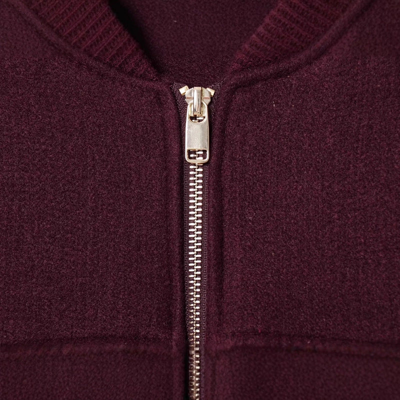 Damen nan kurze Wollmix-Blousonjacke mit durchgehendem Reißverschluss, Brustpattentaschen und geripptem Saum Drune