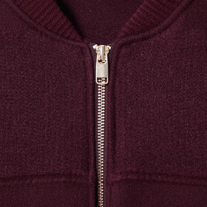 Damen nan kurze Wollmix-Blousonjacke mit durchgehendem Reißverschluss, Brustpattentaschen und geripptem Saum Drune