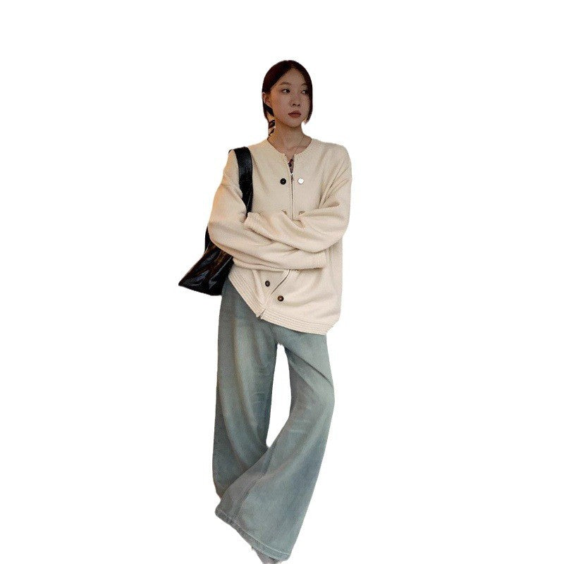 Damen Oversized Strickjacke mit Knopfdetails und lässigem Schnitt Drune