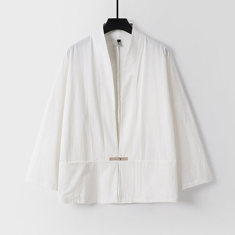Damen Leichte Kimono-Jacke aus Baumwollmix mit lockerer Passform Drune