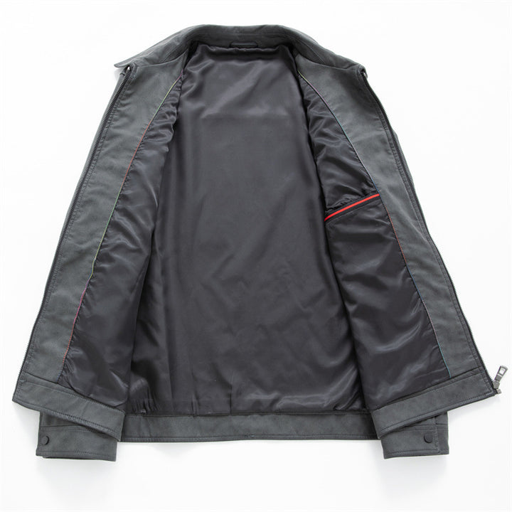 Herren Wildlederoptik Jacke mit Hemdkragen und Frontreißverschluss Drune