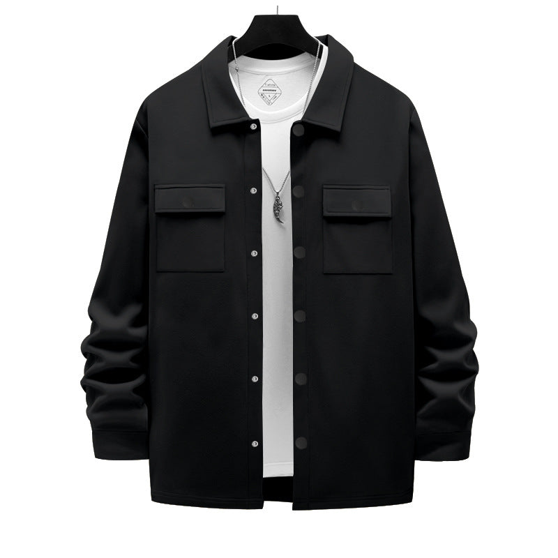 Herren nan arbeitsinspirierte Hemdjacke mit Druckknopfleiste, aufgesetzten Brusttaschen und kastiger Passform Drune