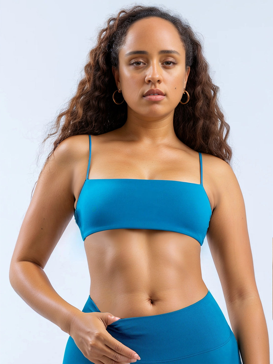 Damen Sportlicher Bikini-Oberteil mit schmalen Trägern Drune