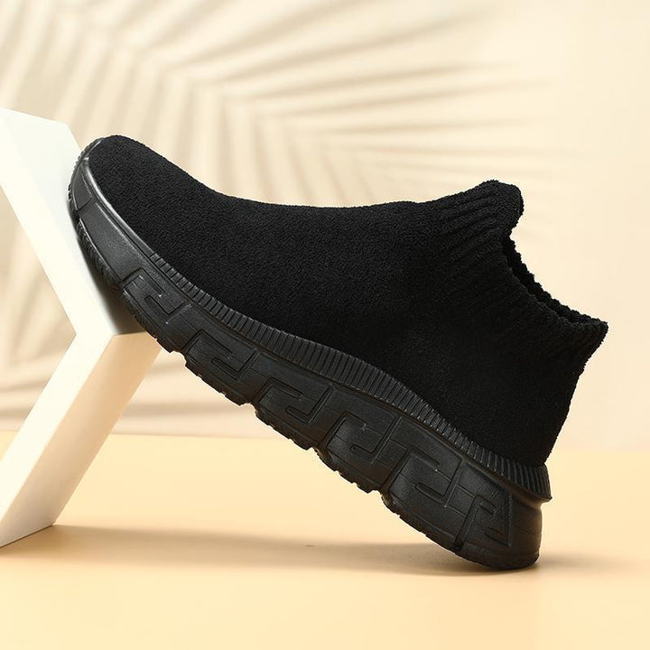 Damen nan kuscheliger Sock-Sneaker aus Teddy-Samt mit elastischem Schaft und stoßdämpfender Profilsohle Drune