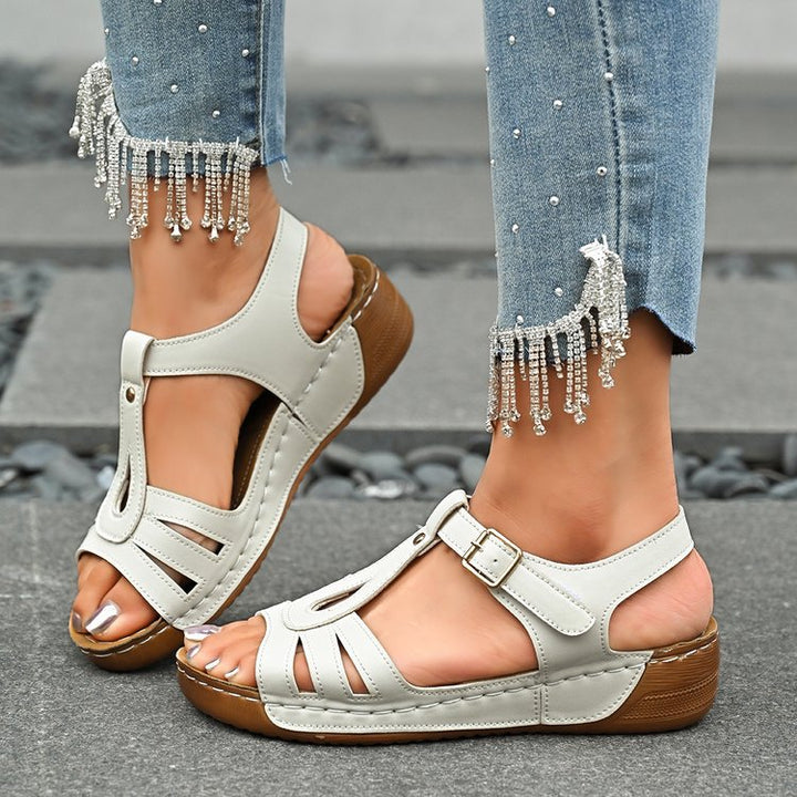 Damen Fußbett-Sandalen mit verstellbarem Riemen und elegantem Designs Drune