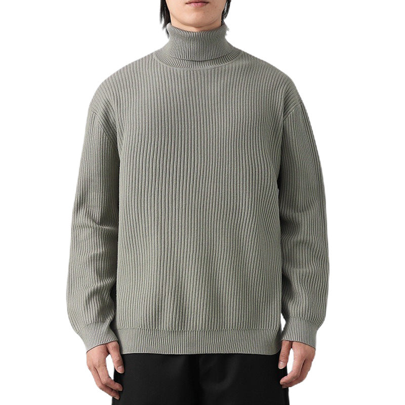 Herren Grobstrickpullover mit Stehkragen Drune