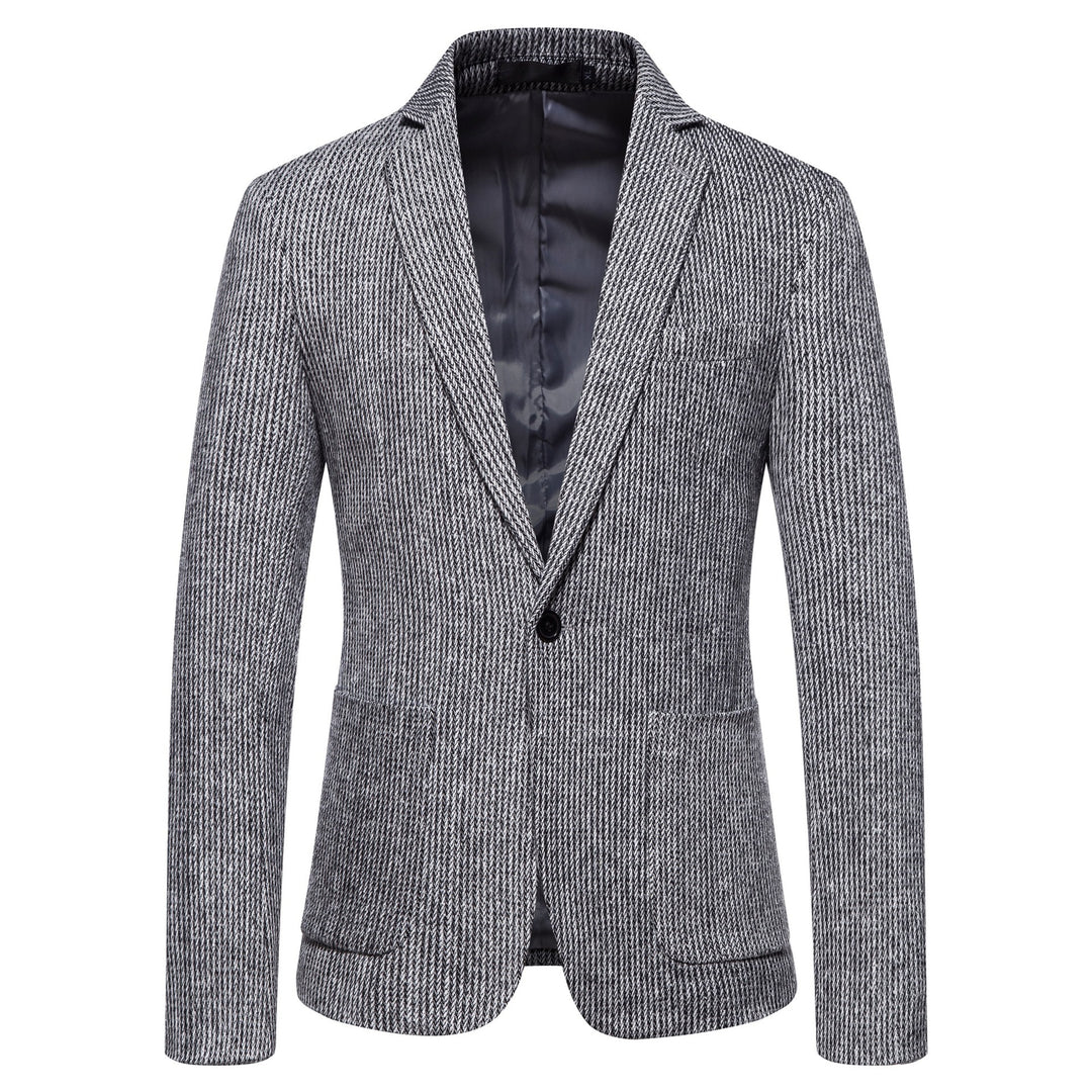 Herren eleganter Strickblazer mit strukturiertem Design und schmalem Schnitt Drune