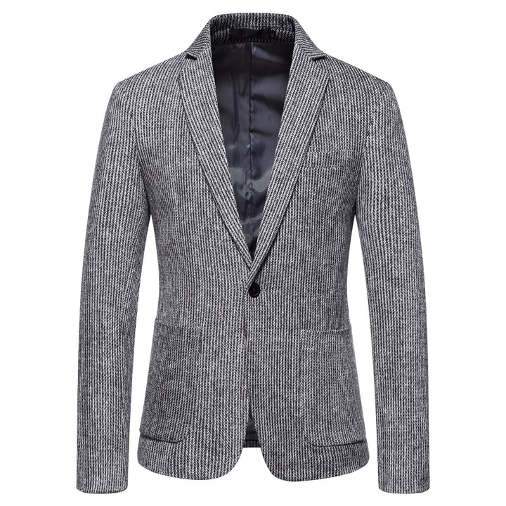 Herren eleganter Strickblazer mit strukturiertem Design und schmalem Schnitt Drune