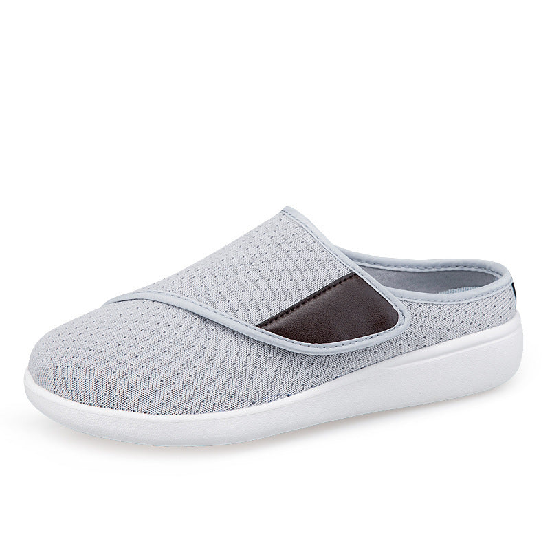 Herren nan orthopädischer Pantoffel mit verstellbarem Klettverschluss, atmungsaktivem Mesh und stoßdämpfender Schaumstoffsohle Drune