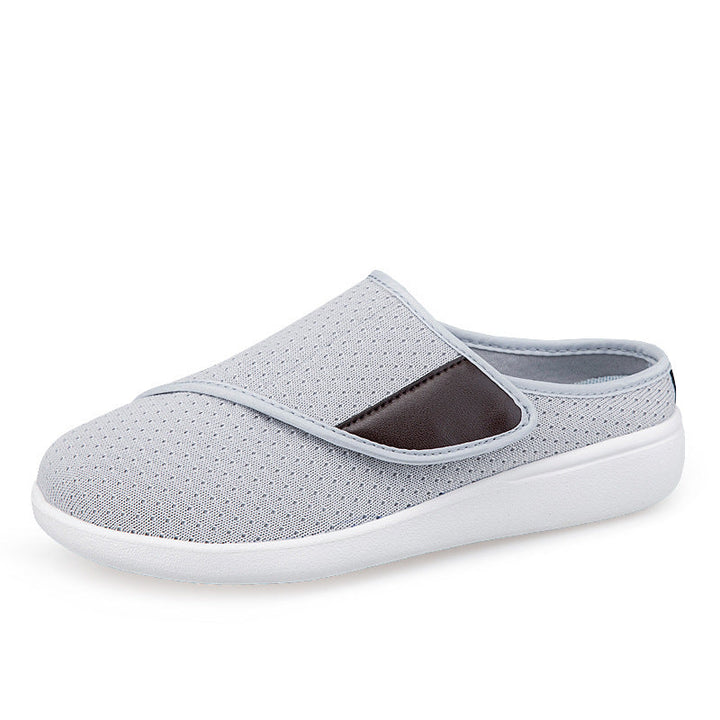 Herren nan orthopädischer Pantoffel mit verstellbarem Klettverschluss, atmungsaktivem Mesh und stoßdämpfender Schaumstoffsohle Drune