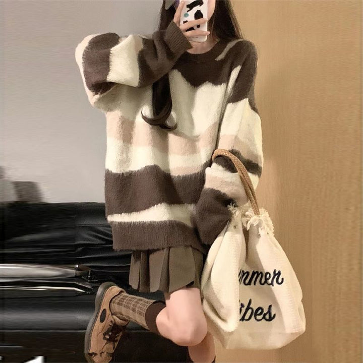 Damen Kuscheliger Oversized-Pullover mit modernen Farbverläufen Drune