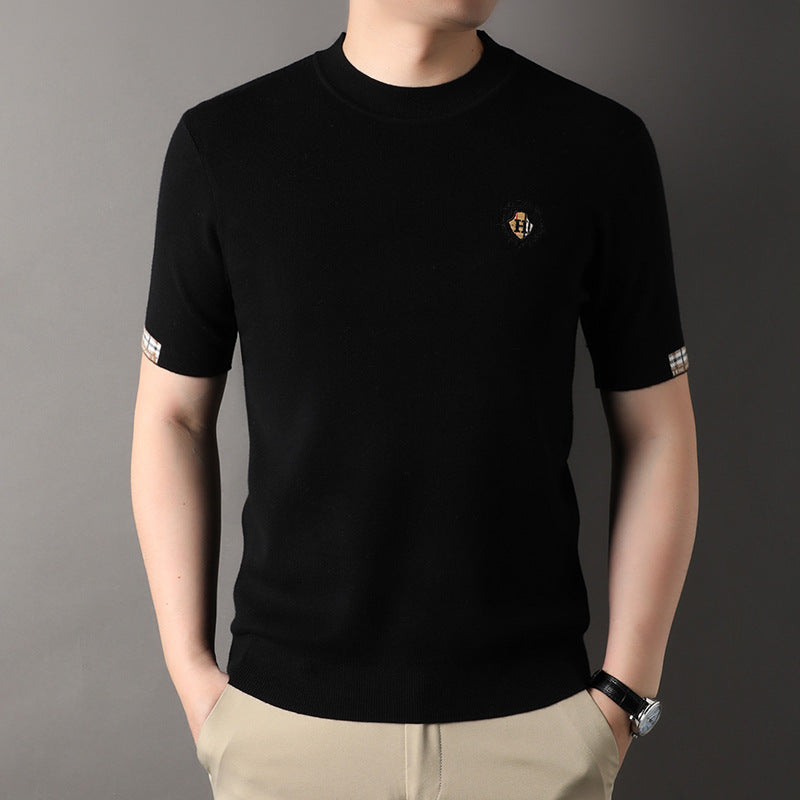 Herren Feinstrick T-Shirt mit klassischem Rundhalsausschnitt und hochwertiger Verarbeitung Drune