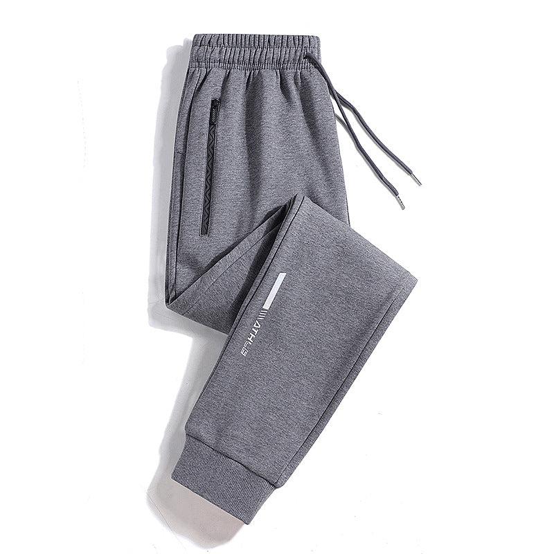 Herren Sportive Jogginghose mit Reißverschlusstasche, Kordelzug und elastischen Bündchen Drune