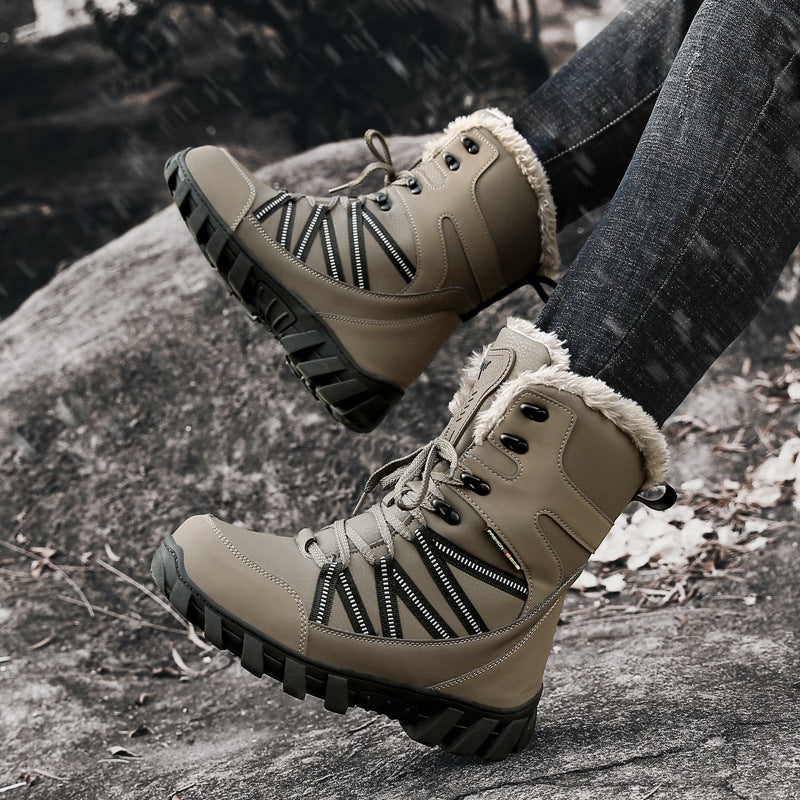 Damen Gefütterte Winterstiefel mit Kunstfellrand, wasserdichter Konstruktion und griffiger Profilsohle Drune