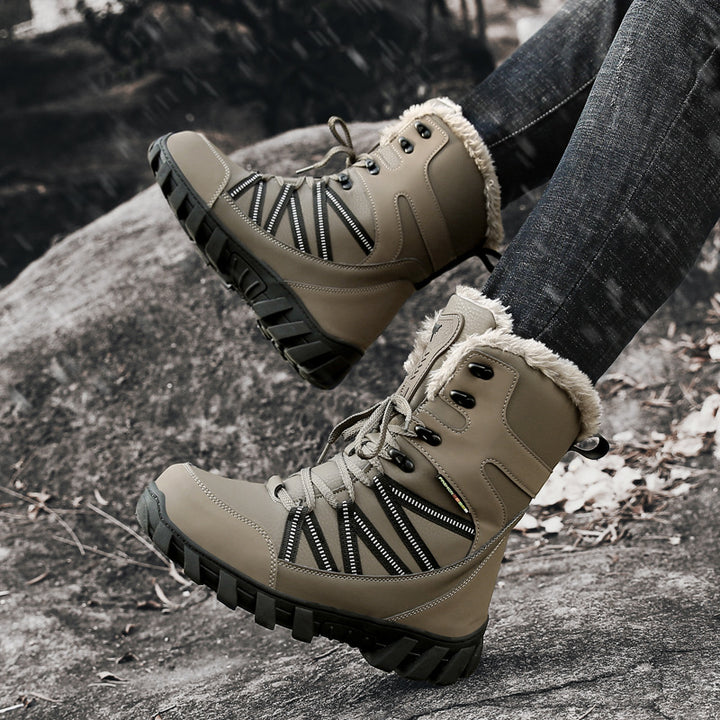 Damen Gefütterte Winterstiefel mit Kunstfellrand, wasserdichter Konstruktion und griffiger Profilsohle Drune