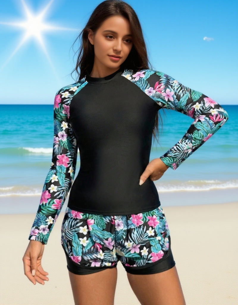 Damen UV-Schutz Surfanzug mit floralem Design Drune
