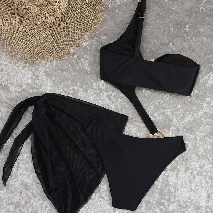 Damen Monokini mit asymmetrischem Design und eleganter Drapierung Drune
