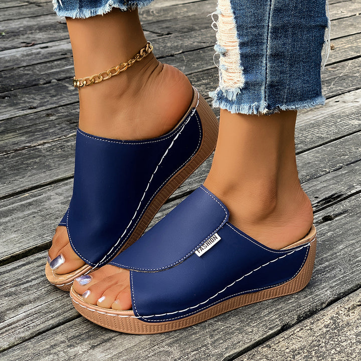 Damen  Slip-On Keil-Mules mit ergonomischem Memory-Fußbett und leicht profilierter Laufsohle Drune