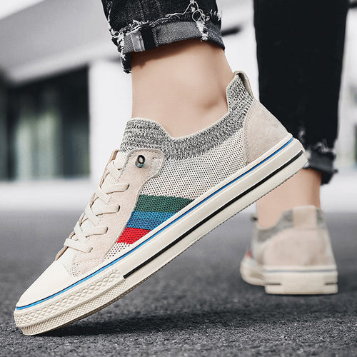 Damen Sneakers mit atmungsaktiver Netzstruktur und modischen Streifenelementen Drune