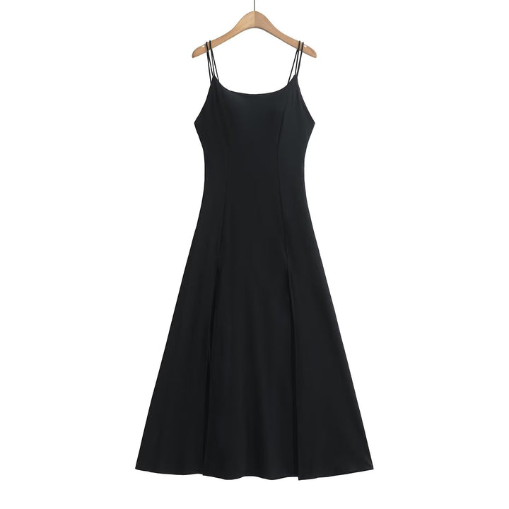Damen Maxikleid mit zartem V-Ausschnitt und seitlichen Schlitzen Drune