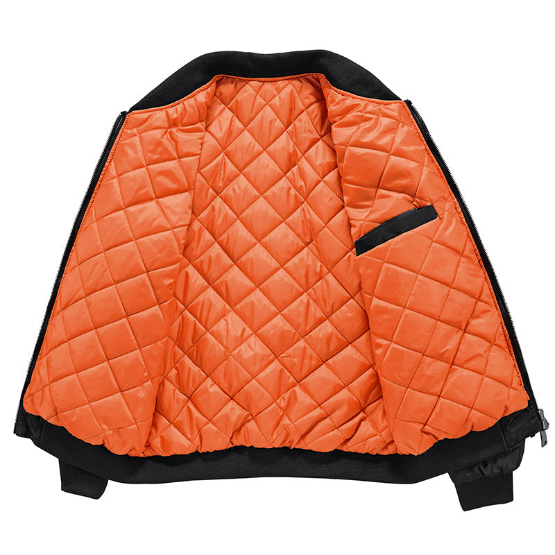 Herren  bestickte gepatchte isolierte Nylon Flug Bomberjacke mit gerippten Abschlüssen Drune