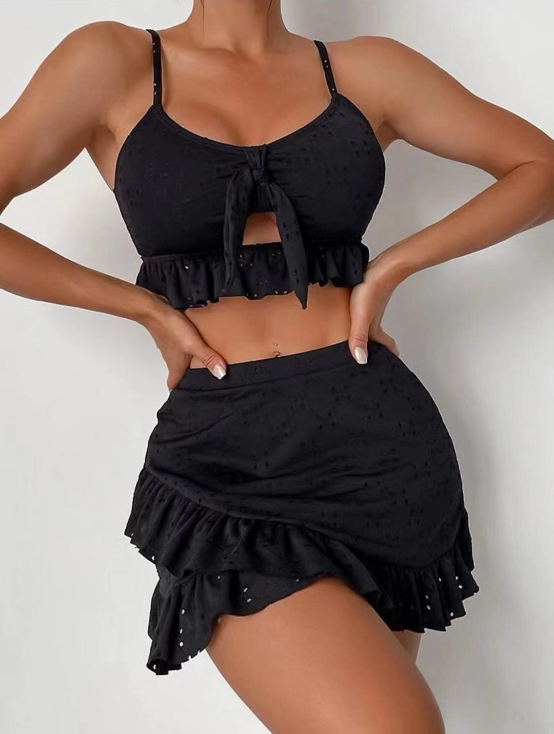 Damen Crop-Top und Rock Set Drune