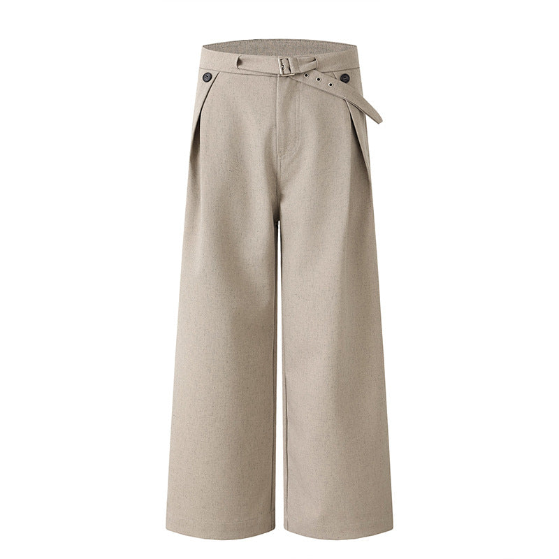 Damen Weitgeschnittene Hochtaillierte Stoffhose Drune