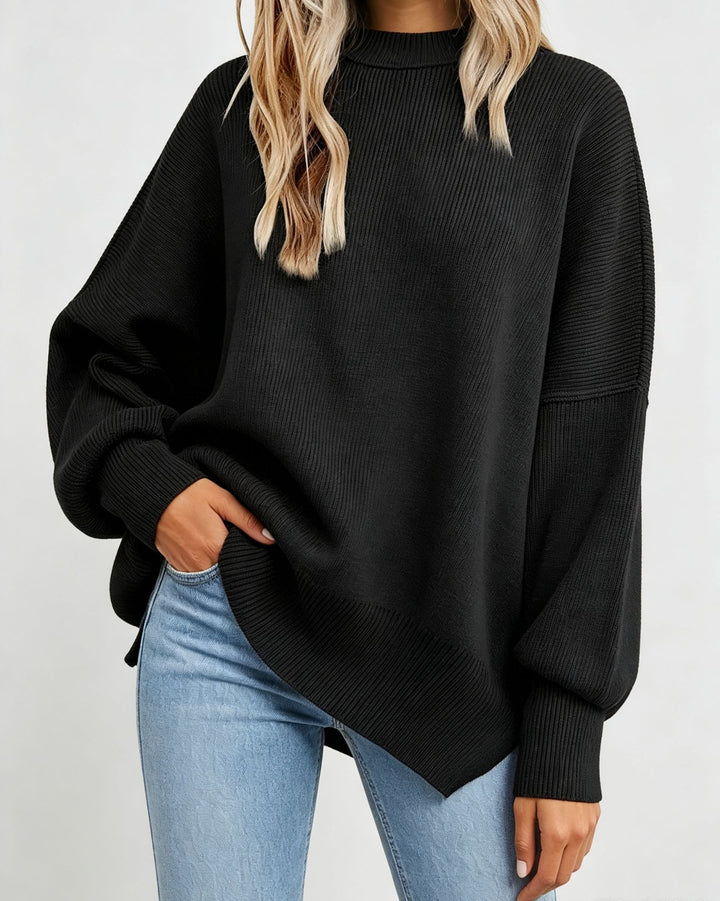 Damen Kastiger Feinstrickpullover mit asymmetrischem Zipfelsaum Drune