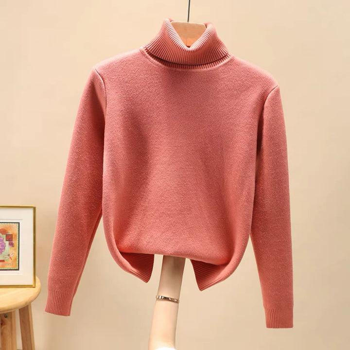 Damen Feinstrick-Rollkragenpullover mit wärmendem Innenfutter und schmaler Silhouette Drune