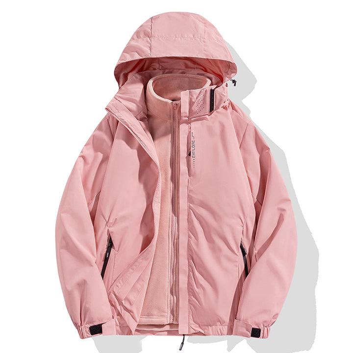 Herren zweiteilige Winterjacke mit abnehmbarer Fleece-Innenjacke wasserdicht winddicht Drune