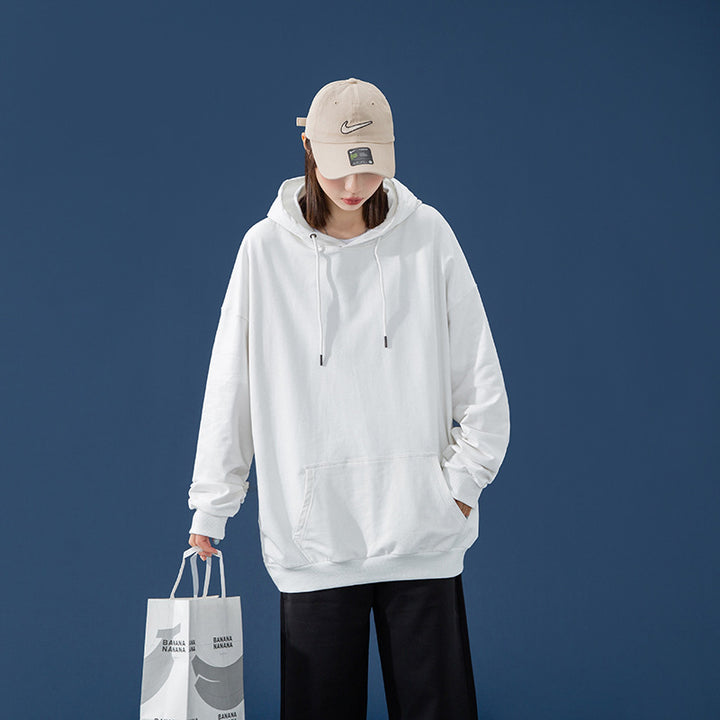 Damen Oversize-Kapuzenpullover mit Kängurutasche, tiefem Schulterfall und verstellbarer Kordel Drune