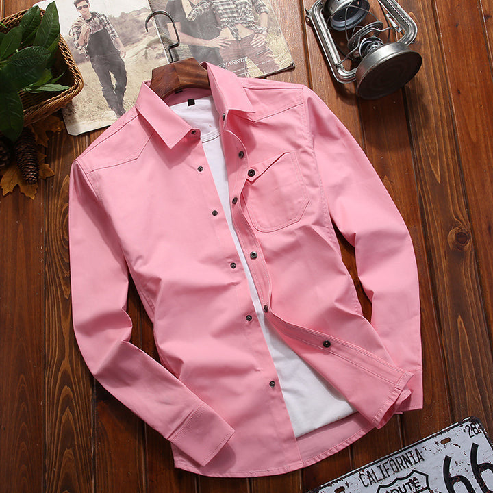 Herren Canvas-Overshirt im Worker‑Look mit Brustpattentasche und Western‑Nahtführung Drune