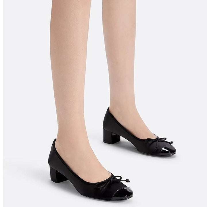 Damen Ballerinas mit elegantem Schleifendetail und glänzendem Obermaterial Drune