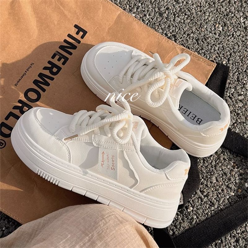 Damen Urbane Plateausneaker im Minimalstil mit gepolstertem Komfortkragen Drune