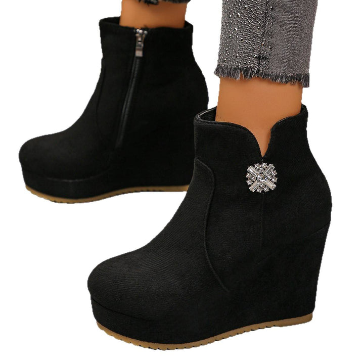 Damen Wedge-Stiefeletten mit Glamourösen Verzierungen Drune