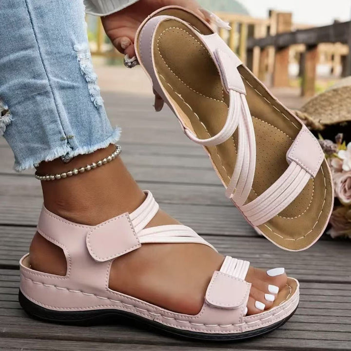 Damen Komfortable Sandalen mit verstellbaren Riemen und ergonomischem Fußbett Drune