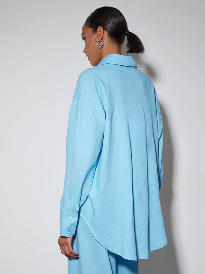 Damen Elegantes Set aus locker sitzender Blusenjacke und weiten Hosen Drune