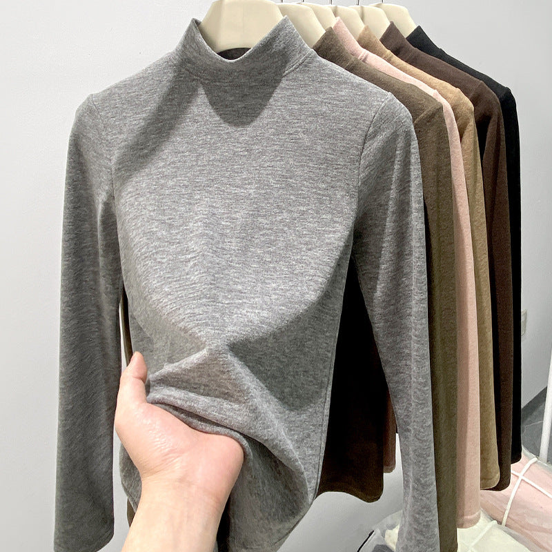 Damen Langarm-Rollkragenoberteil aus weichem Material Drune