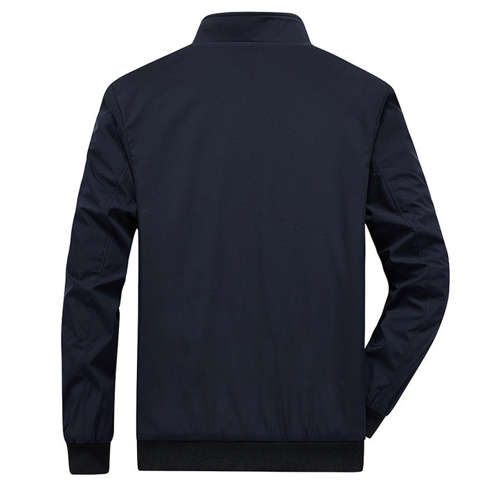 Herren Übergangsjacke mit Stehkragen, wasserabweisender Außenlage und kariertem Innenfutter Drune
